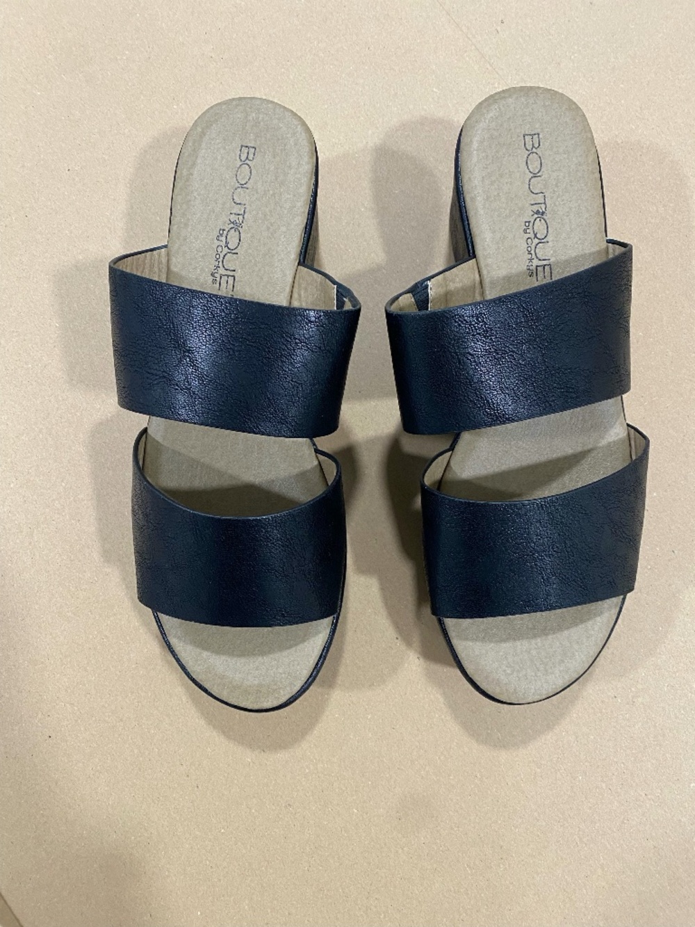 Boutique By Corkys Women's Shamrock Platform Sandals Size 11 Black Heels
